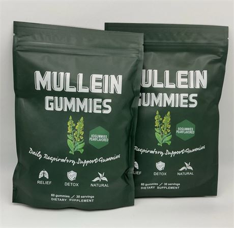 2 PACKS Mullein Gummies 1000mg