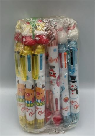 Chrismas Themed Fun Pens 12 Pc