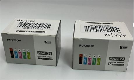 2 Pack PUXIBOV AAA 24 AA Batteries Alkaline Batteries 24 Count