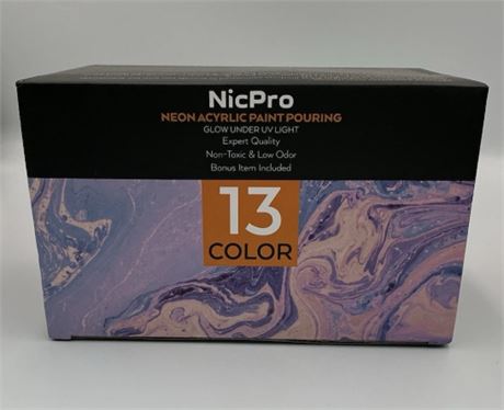 NicPro Neon Acrylic Paint Pouring 13 Colors For Art