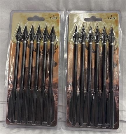 12Pcs Pistol Crossbow Bolts 6.5" Aluminium Arrows Broadhead Hunting Mini Archery