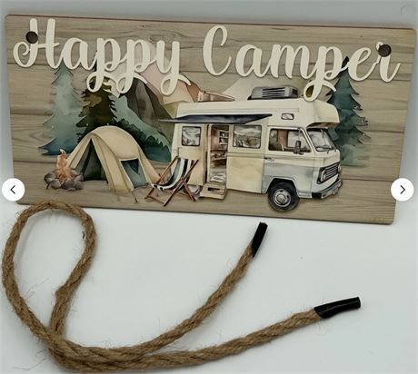 2 PCs Happy Camper Hanging Sign C93075