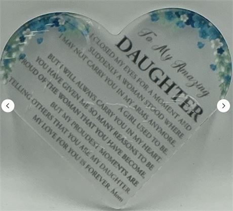 2 PCs Heart Shaped Sentimental Message Plaque Y92708
