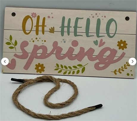 2 PCs Hello Spring Hanging Sign C92908