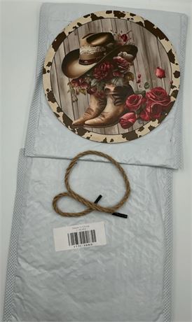 2 PCs Western Cowboy Hanging Sign C61353