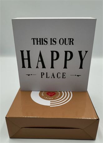 2 Pc Happy Place Desk Sign D40097