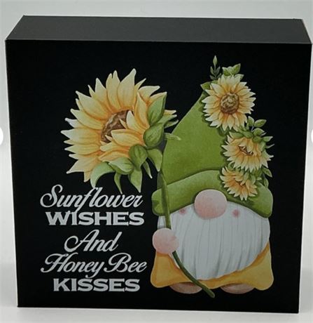 2 pcs Sunflower Wishes and Honey Bee Kisses Sign D22136