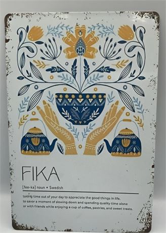 2 Pc Vintage Metal Sign T39246