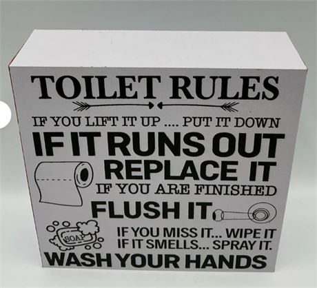 2 pcs Toilet Rules Sign D40410