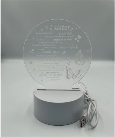 2 Pc Sister Themed Led Acrylic Plaque 4182478627