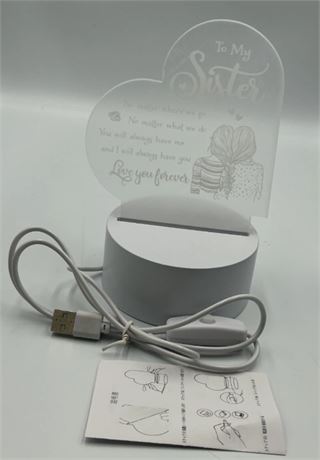 2 pcs Heart Shaped LED Light with Message for Sister 7630418001