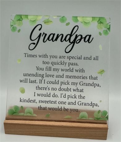 2 pcs Acrylic Table Sign with Grandson Message 5163728226