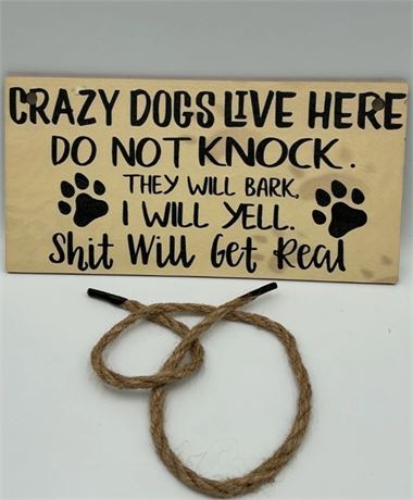 2 pcs Crazy Dog Hanging Sign C60697