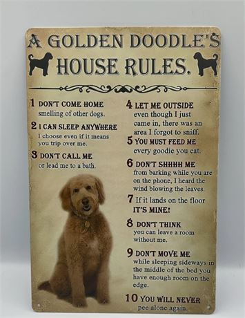 2 Pc Dog Themed Vintage Metal Sign T35559