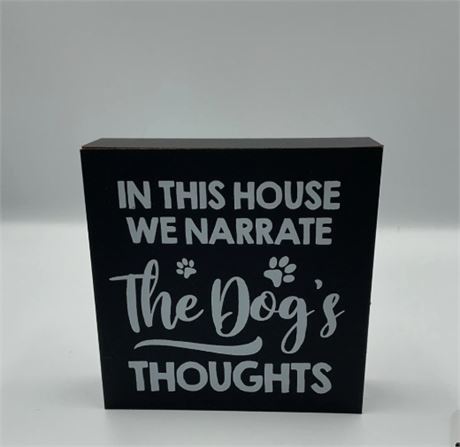 2 Pc Dog Themed Wooden Block Sign D39184