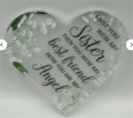 2 pcs To My Sister Personalized Heart Plaque Y61928