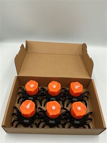 6pcs Halloween Spider Tea Light Candle
