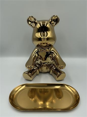 Gold teddy Bear Metallic Sculpture