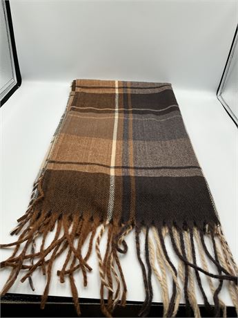 Wool Scarf Brown Self Service